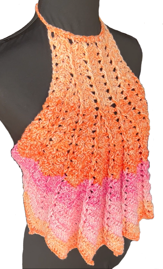 Orange and Pink Ombre Halter Top