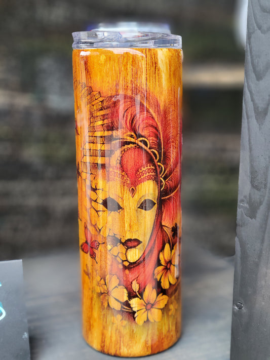 Masquerade Wood Grain 20 oz. Customizable Stainless Steel Tumbler