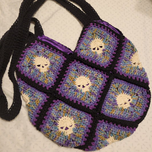 Crochet Skull Granny Square Bag