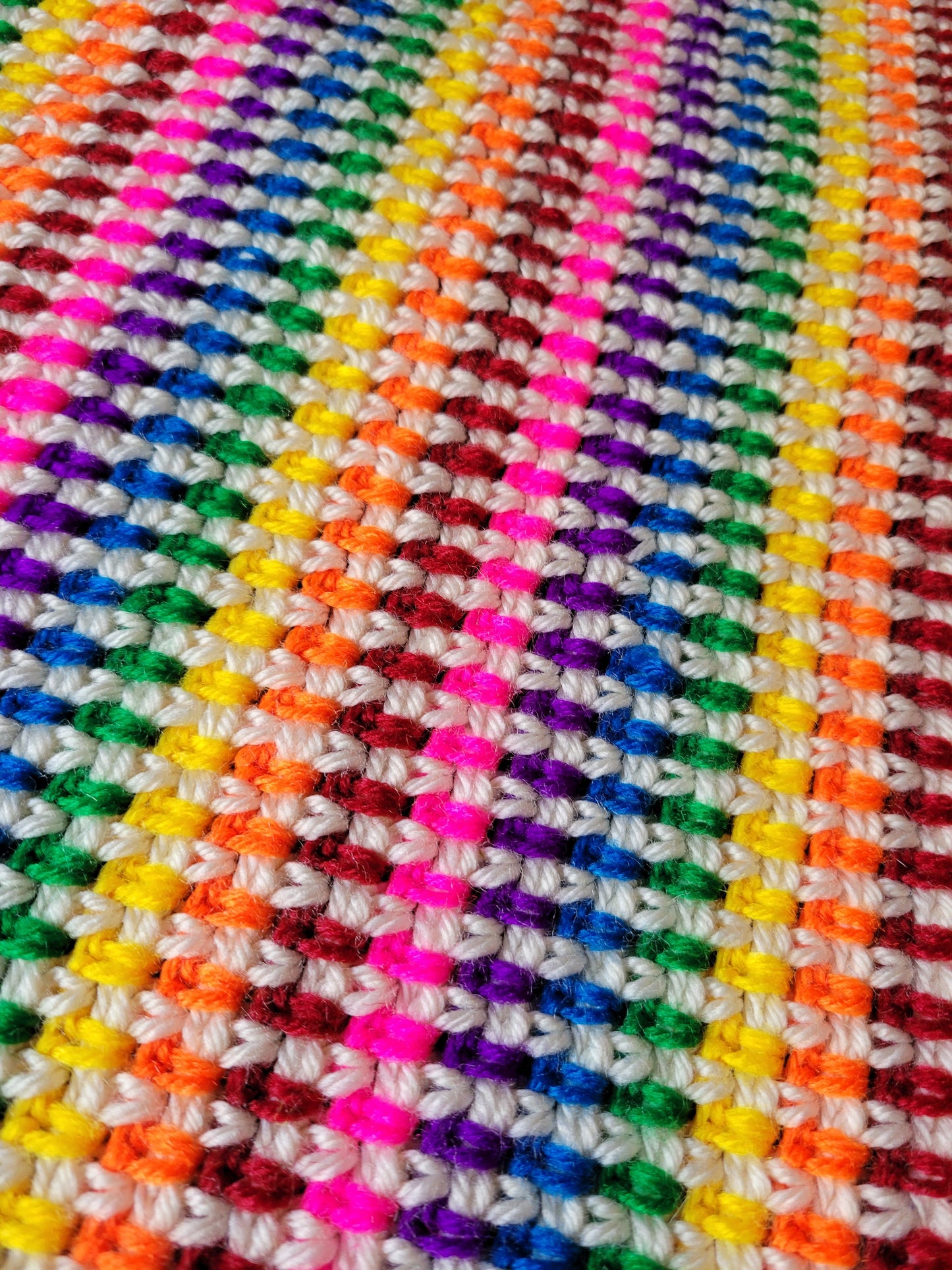 Rainbow Lovie/Stroller Crochet Blanket with Tassels (22" x 26")