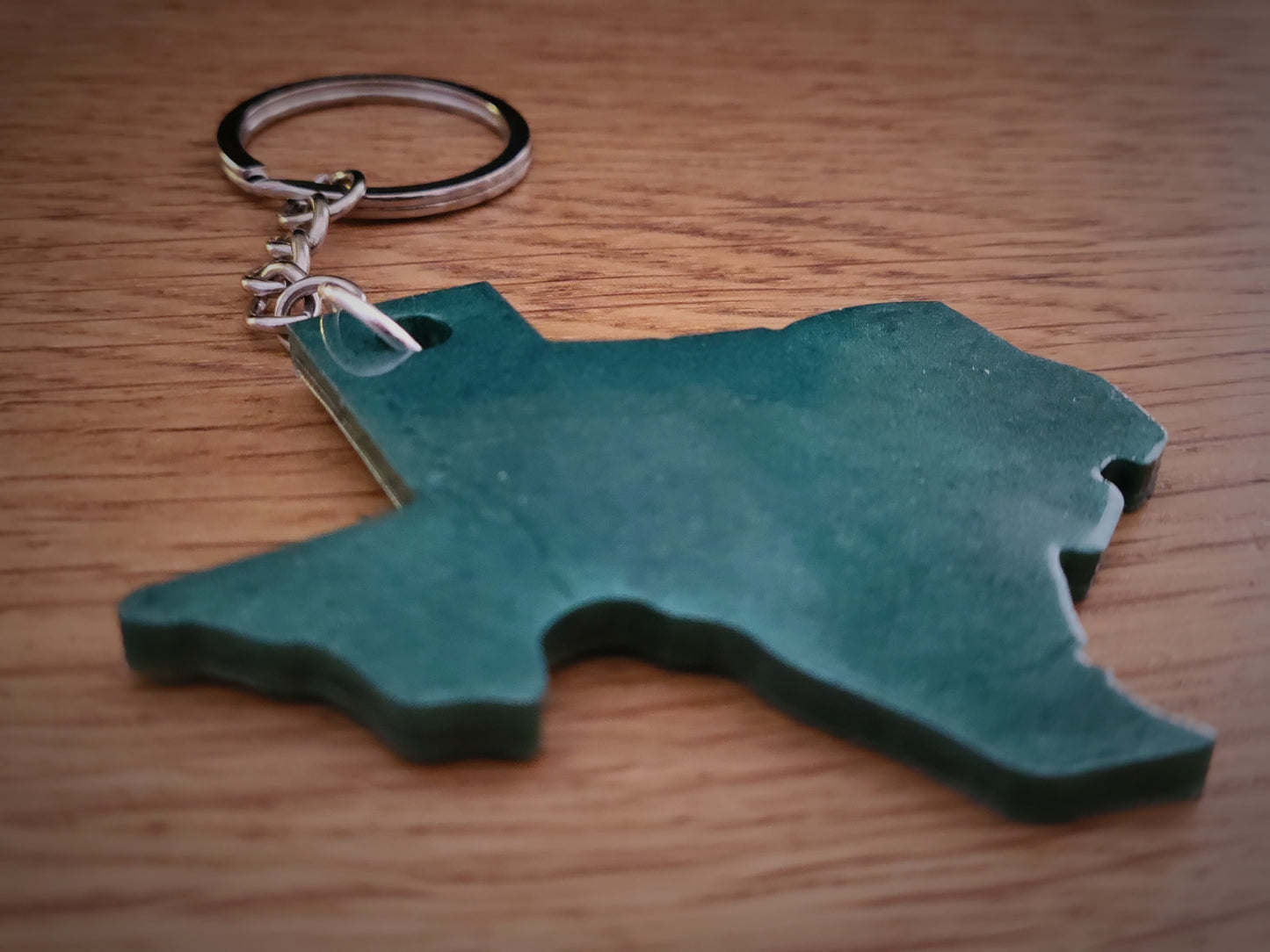 Texas Keychain in Green Shimmer