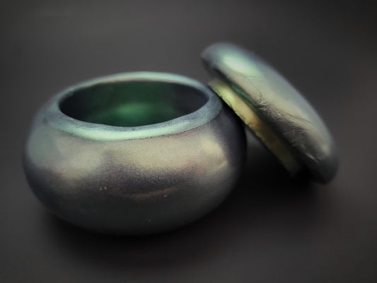 Small Trinket Box in Metallic Green