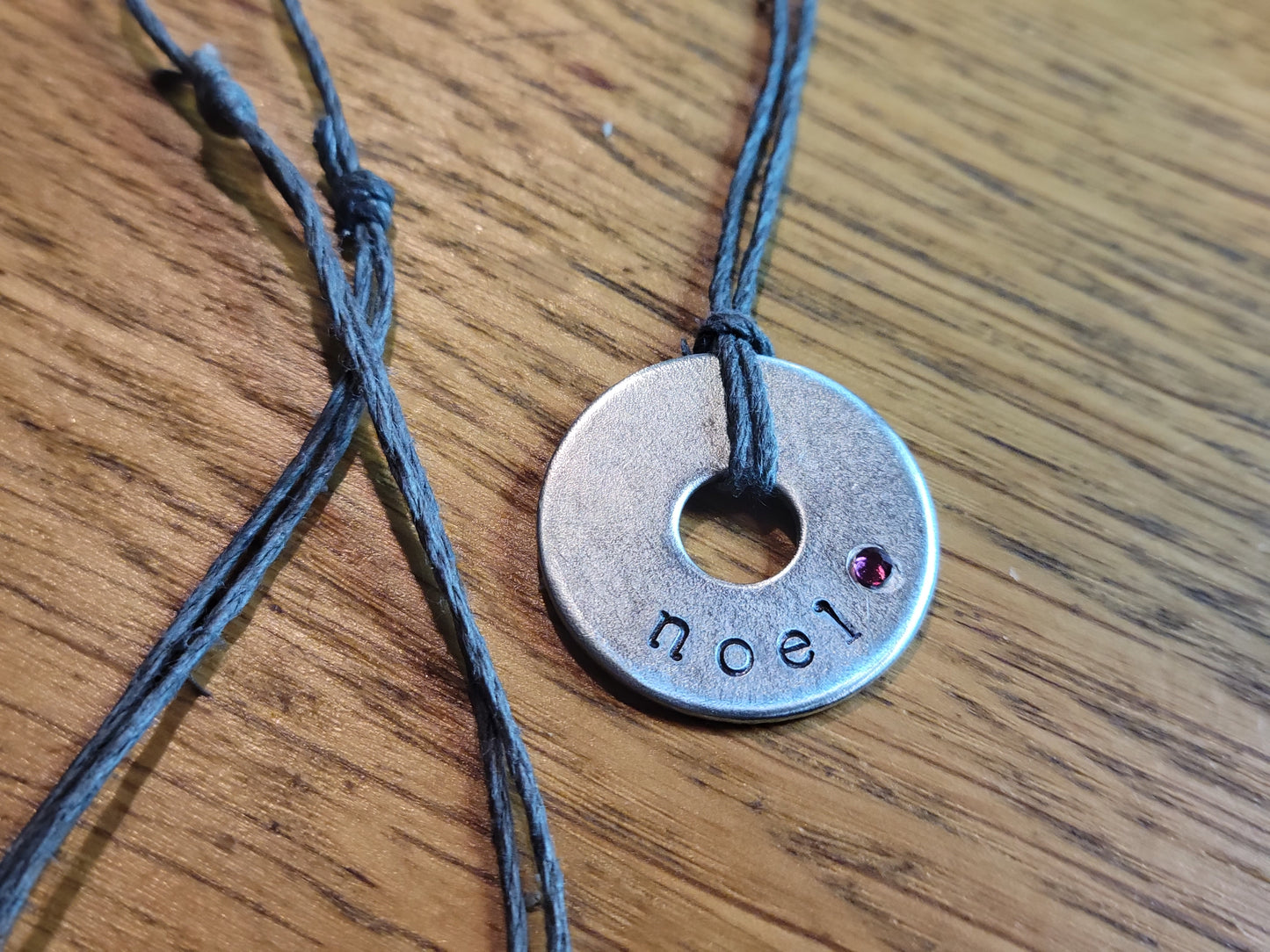 Personalized Hand-Stamped Washer Necklace