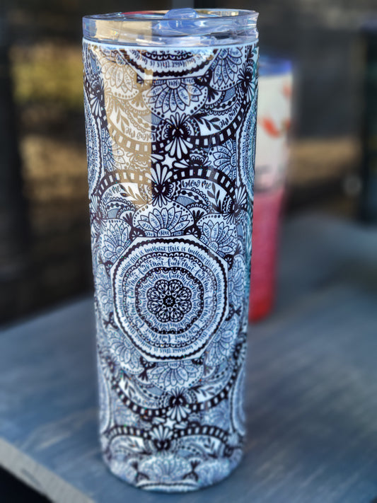 20 oz. Adult Mandala Customizable Stainless Steel Tumbler