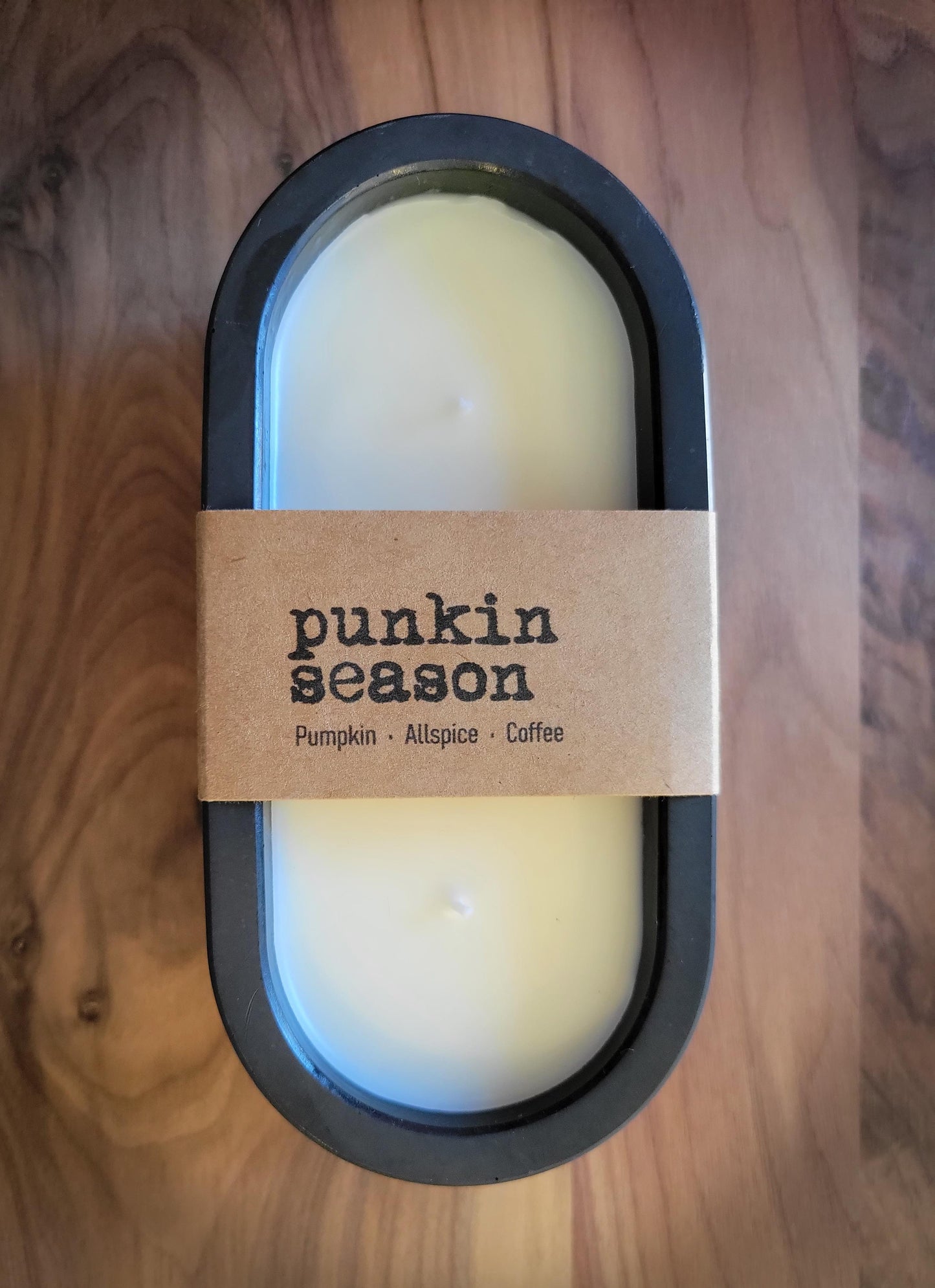 Oval Concrete 3 Wick Soy Candle - Punkin Season