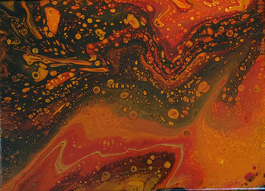 9x11 Abstract Acrylic Painting, Getting Warmer